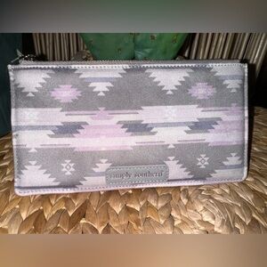 NWT SIMPLY SOUTHERN Wallet Aztec Pattern zip closure & card slots